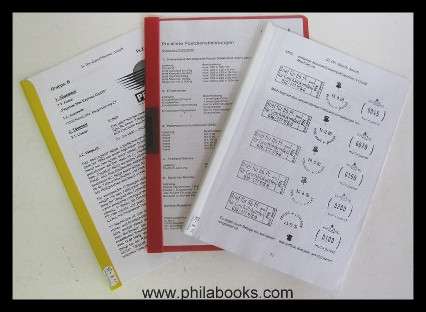 Modern private mail Germany, 11 folders with catalog parts, company...