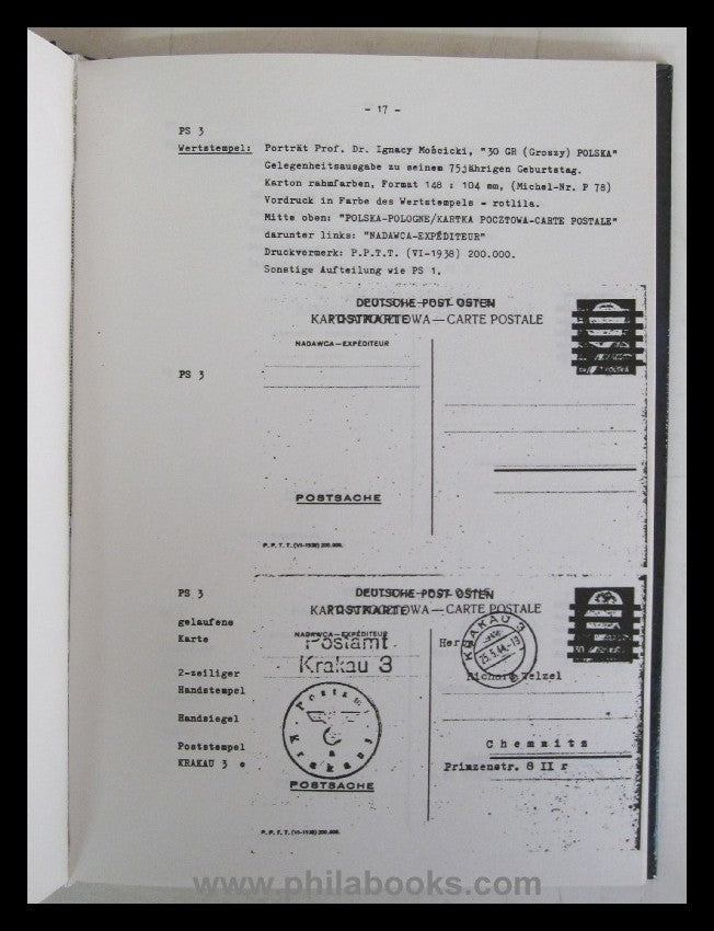 Tahl, O., Die Ganzsachen und Post-Karten des Generalgouvernements, ...