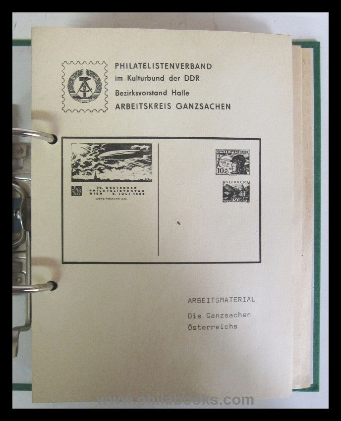 Philatelistenverband im Kulturbund der DDR, Amtliche Ganzsachen de ...