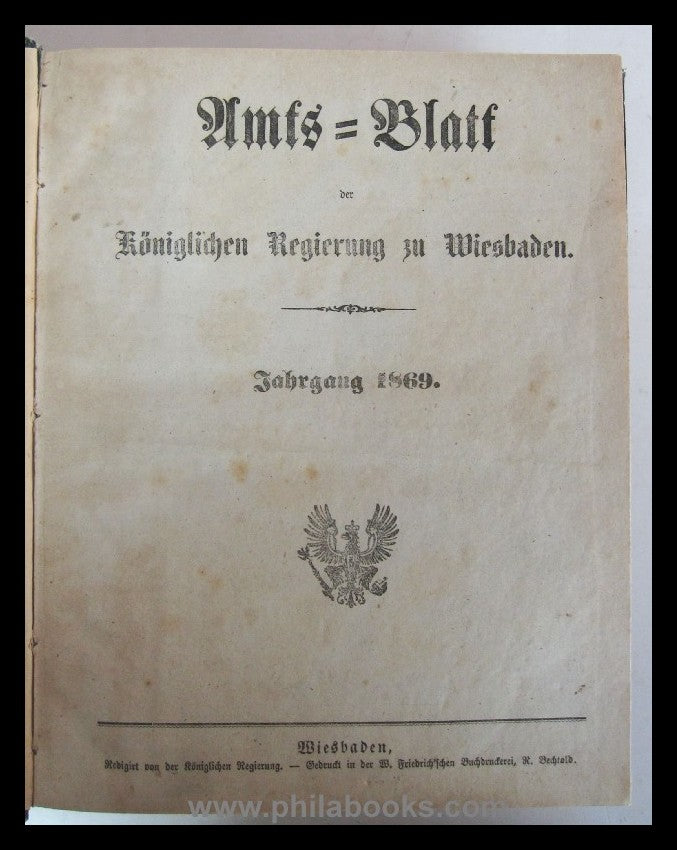 1869-1871, Amts-Blatt der Königlichen Regierung zu Wiesbaden in 3  ...