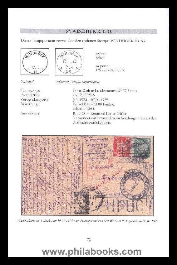 Albert/Koppe, Katalog der aptierten deutschen Stempel in Südwestaf ...