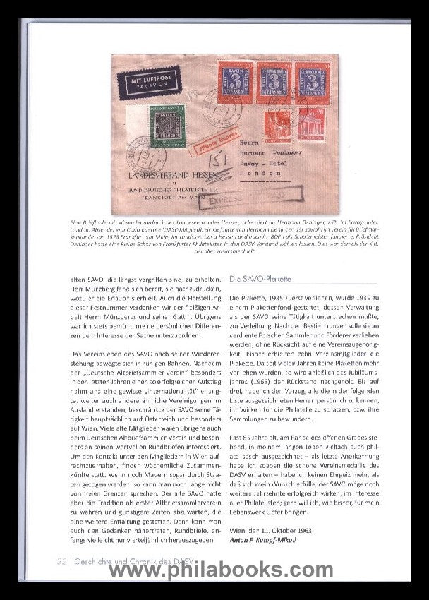 DASV 1941-2016, Festschrift 75 Jahre Deutscher Altbriefsammler-Ver ...