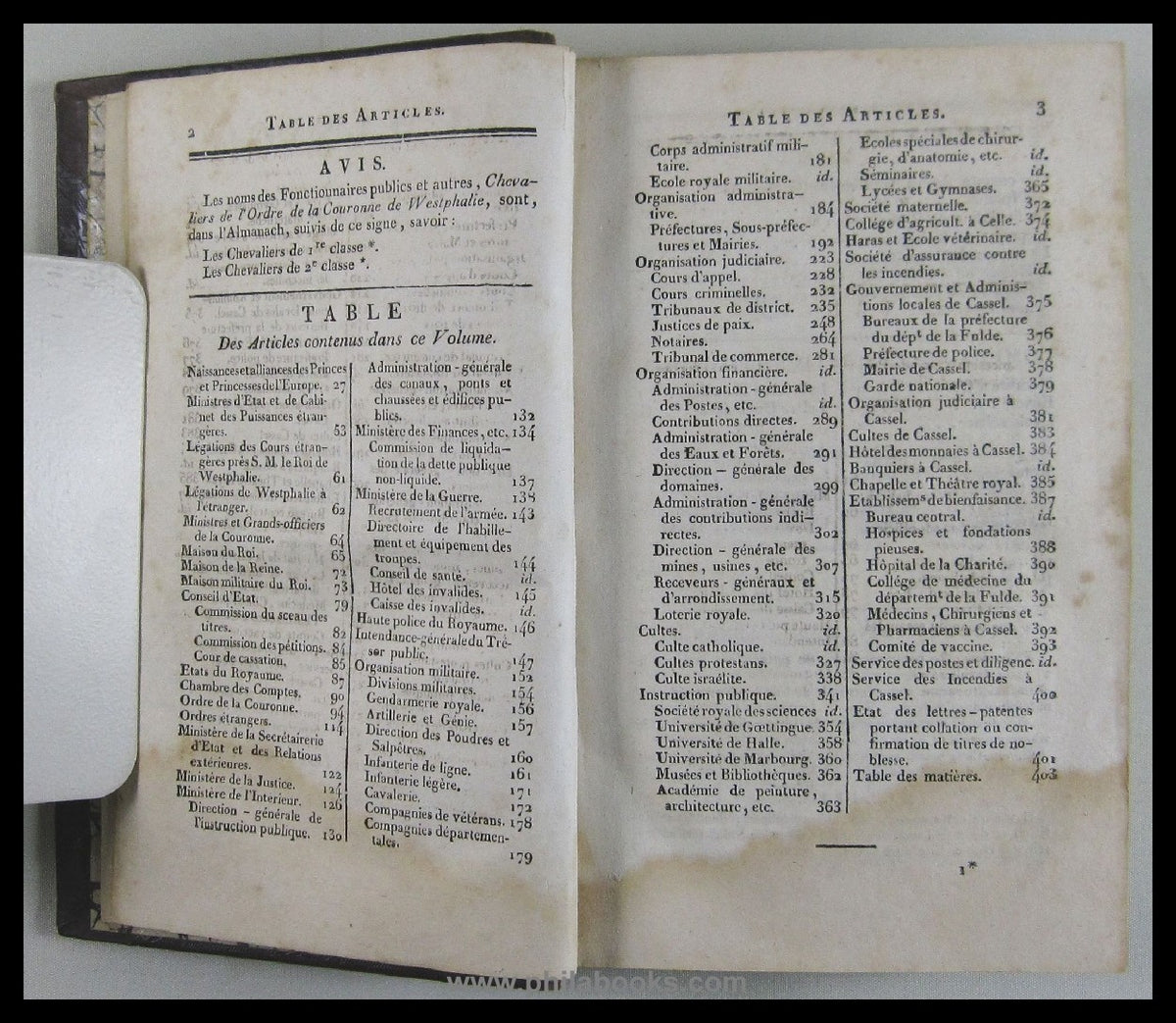 Almanach Royal de Westphalie, pour l'an M. DCCC. XIII., Cassel, 18 ...
