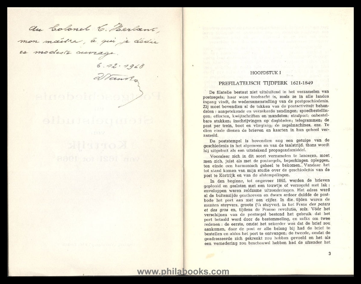 van Roye, H., Postgeschiedenis en Stempelstudie van Kortrijk van 1 ...
