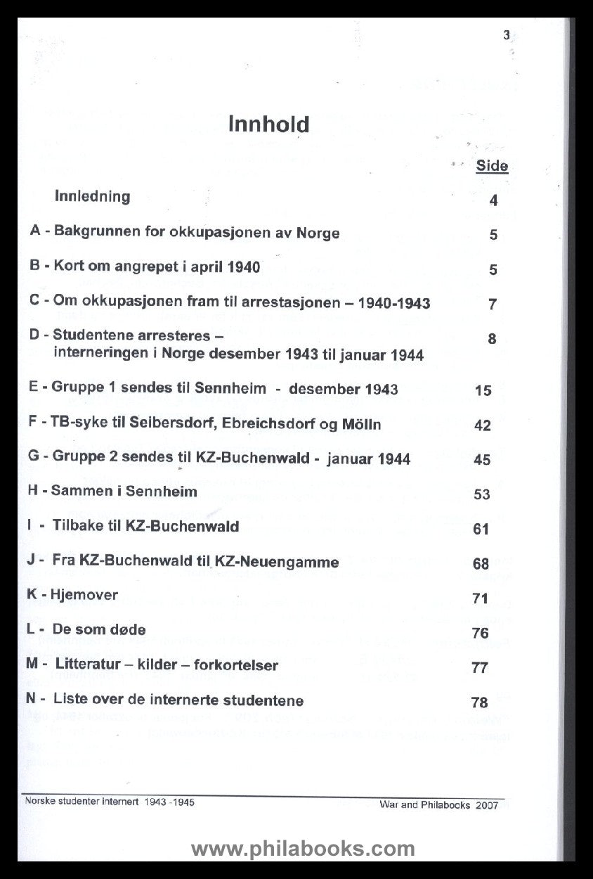 Lordahl, E., Norske Studenter Internert 1943-1945, og posten de se ...