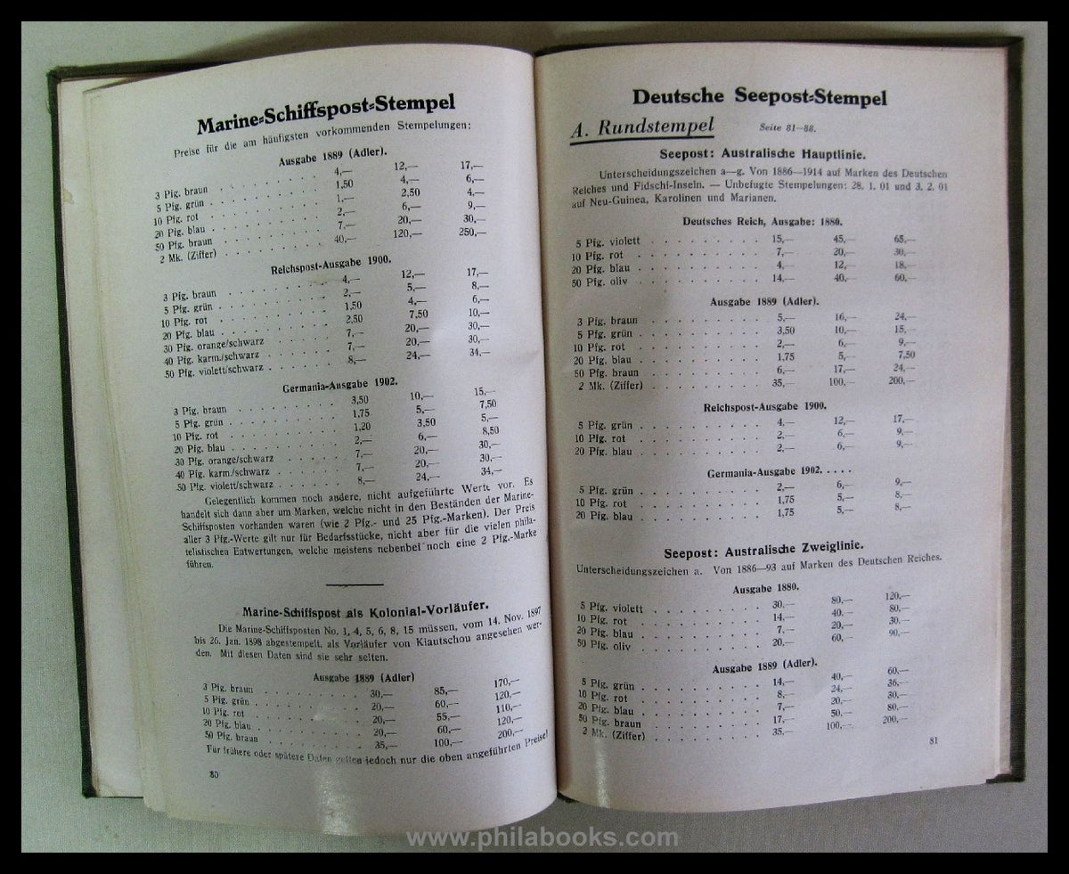 Schlumbohm, H., Die deutschen Kolonial-Stempel, Spezial-Katalog, A ...