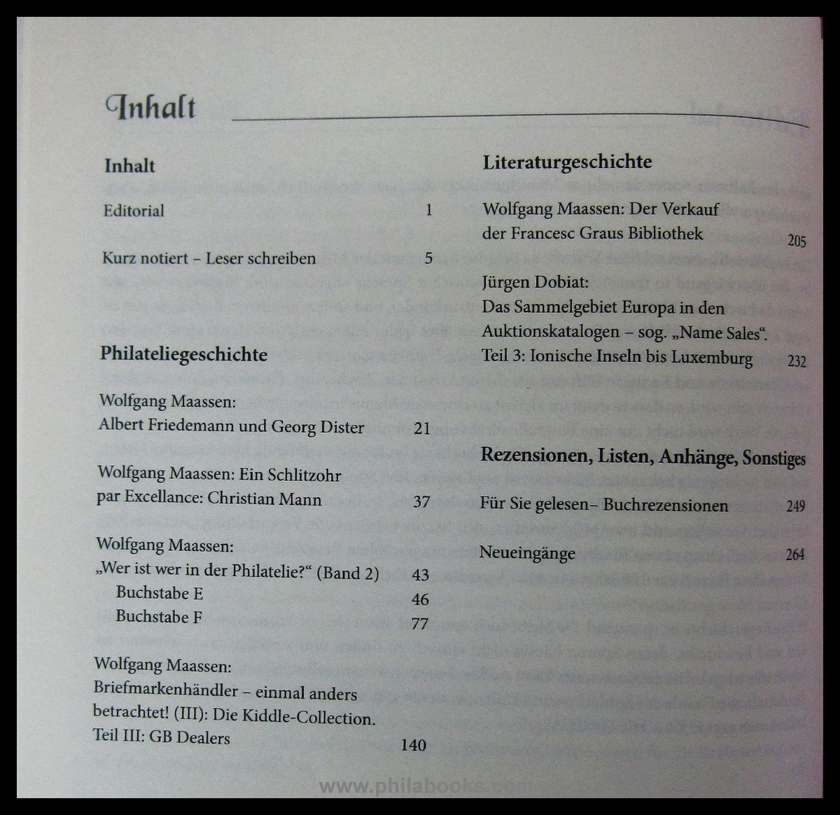 Maassen, W. (Hrsg.), Phila Historica, Zeitschrift für Philateliege ...
