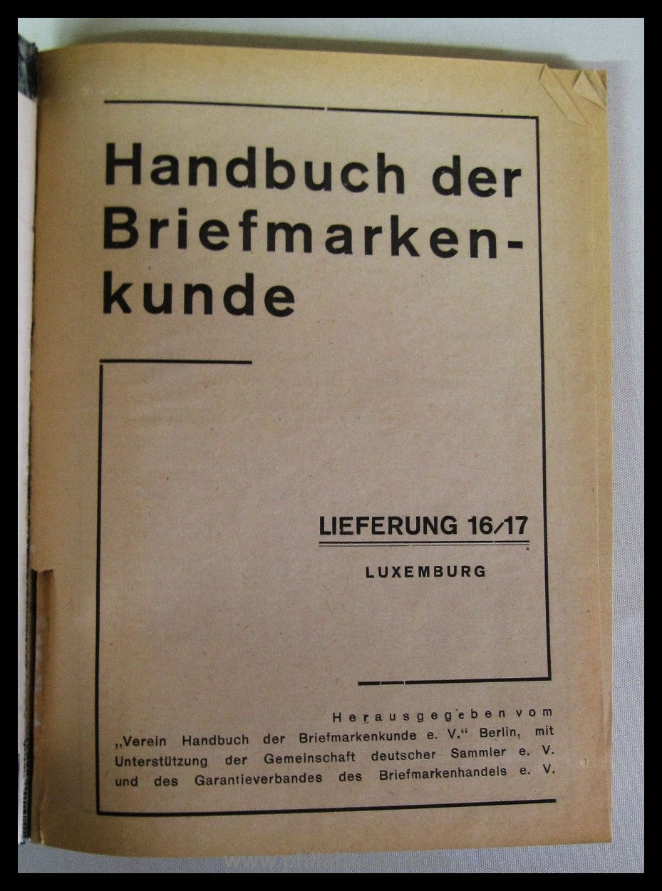 Handbuch der Briefmarkenkunde, Lieferung 16/17, Luxemburg, 1943, 1 ...