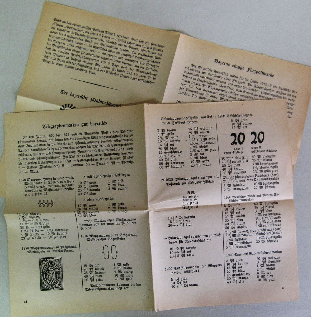 Brunner, J., Bayerns Postwertzeichen 1849-1920,1924, 95 S. mit  32 ...