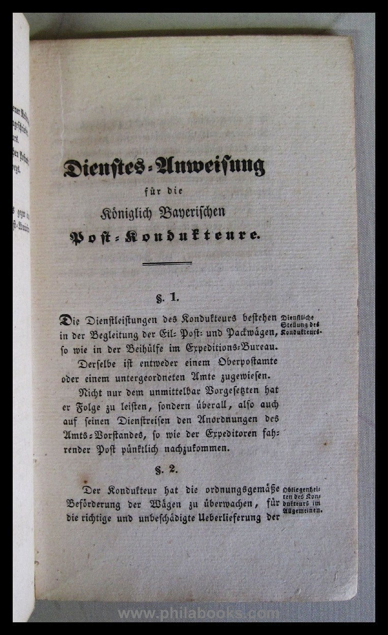 Dienst-Anweisung für die Königlich Bayerischen Post-Kondukteure, 1 ...
