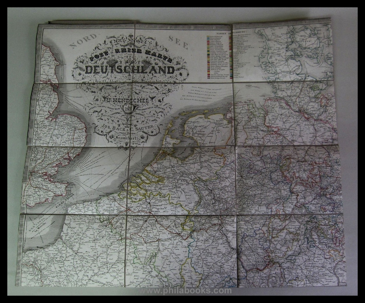 1844, Carl Jügel's Post- und Reise-Karte von Deutschland und den N ...