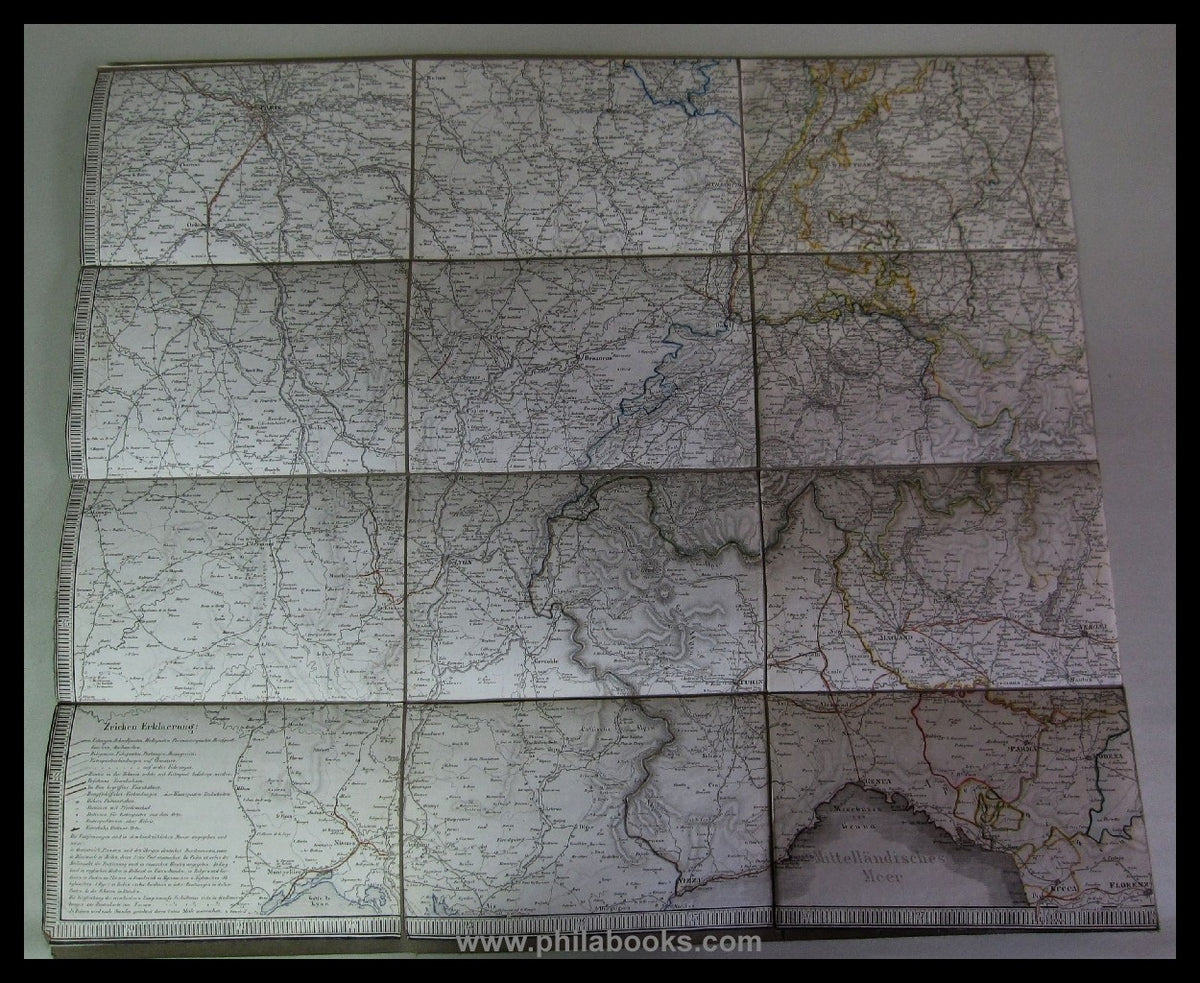 1844, Carl Jügel's Post- und Reise-Karte von Deutschland und den N ...