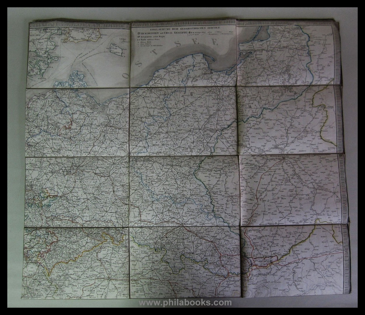 1844, Carl Jügel's Post- und Reise-Karte von Deutschland und den N ...
