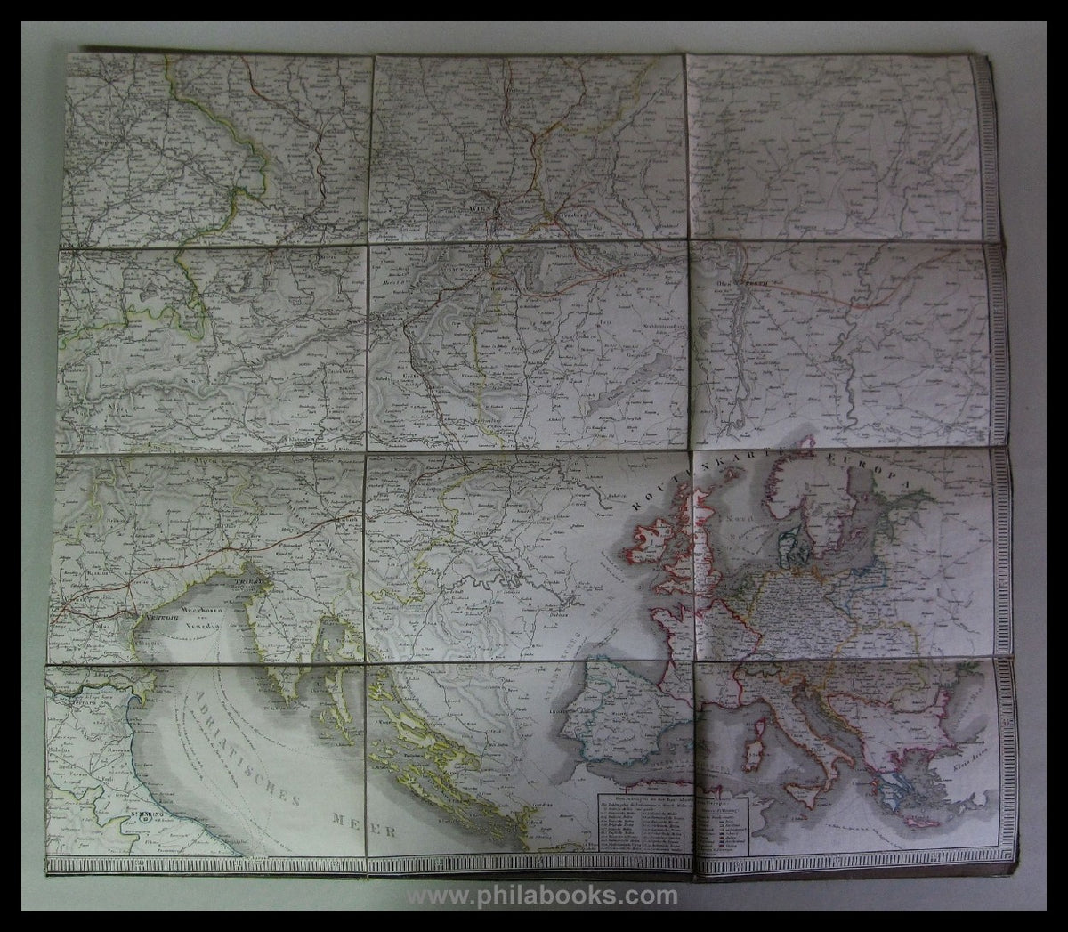 1844, Carl Jügel's Post- und Reise-Karte von Deutschland und den N ...