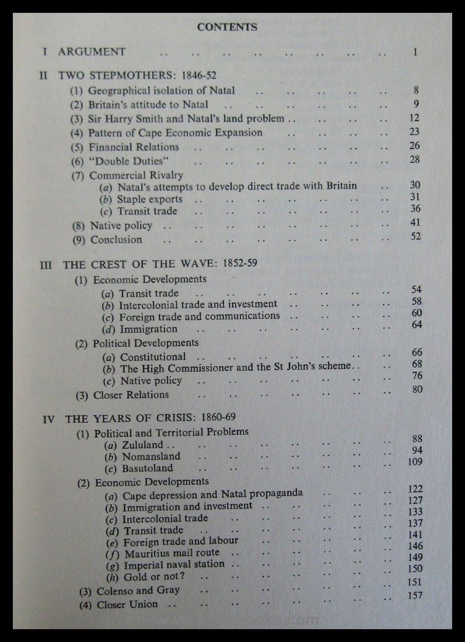 Le Cordeur, Dr. B.A., The Relations between The Cape and Natal 184 ...