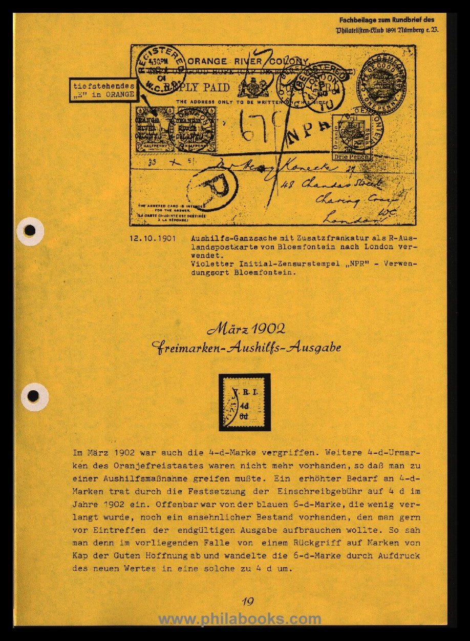 Hofmann, R.C., Die britische Besetzung des Oranjefreistaates währe ...