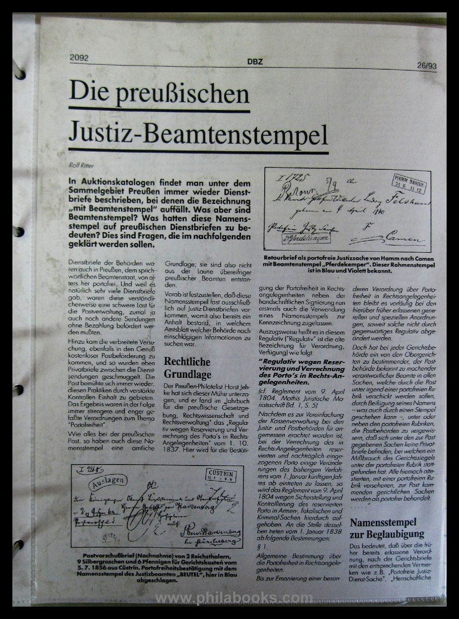 Hintze-Archiv, hier 3 Ordner mit Sammlerunterlagen zur klassischen ...