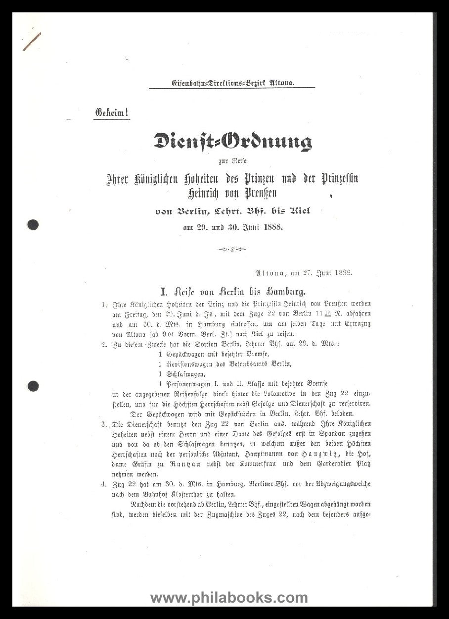 Railway post Schleswig-Holstein, Kiel, Hamburg, Leitz folder with research...