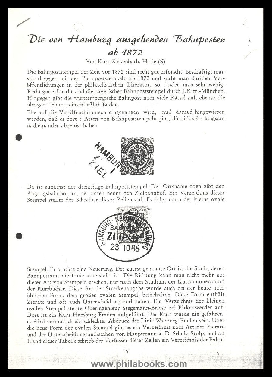 Railway post Schleswig-Holstein, Kiel, Hamburg, Leitz folder with research...