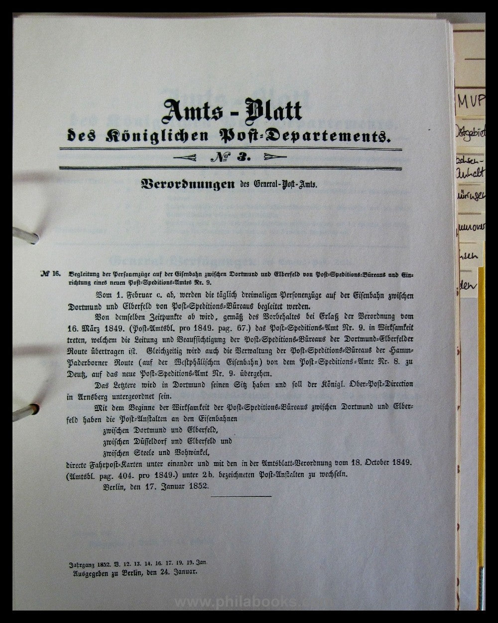Altdeutschland, ein Leitz-Odner mit Kopien von Amtsblättern die Ba ...
