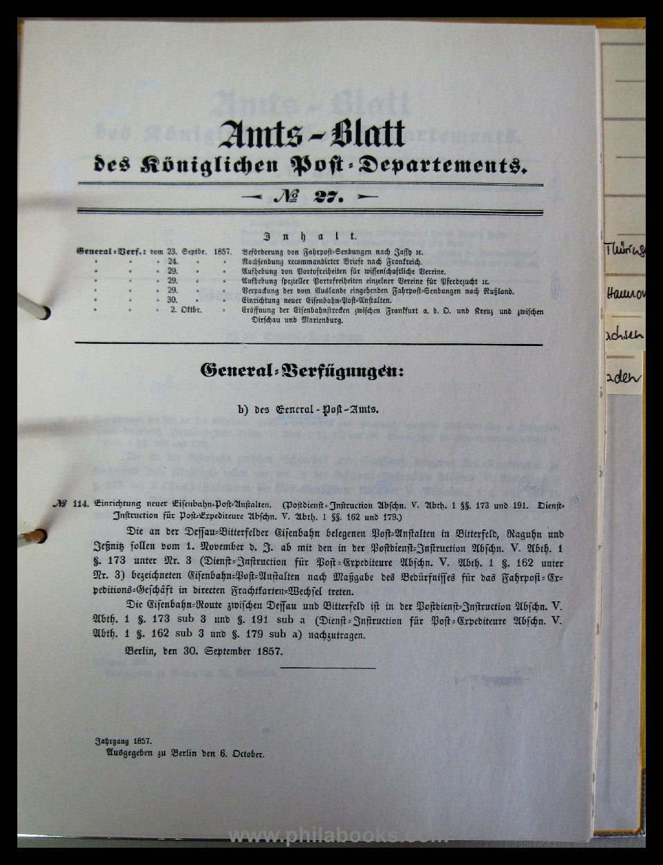 Altdeutschland, ein Leitz-Odner mit Kopien von Amtsblättern die Ba ...