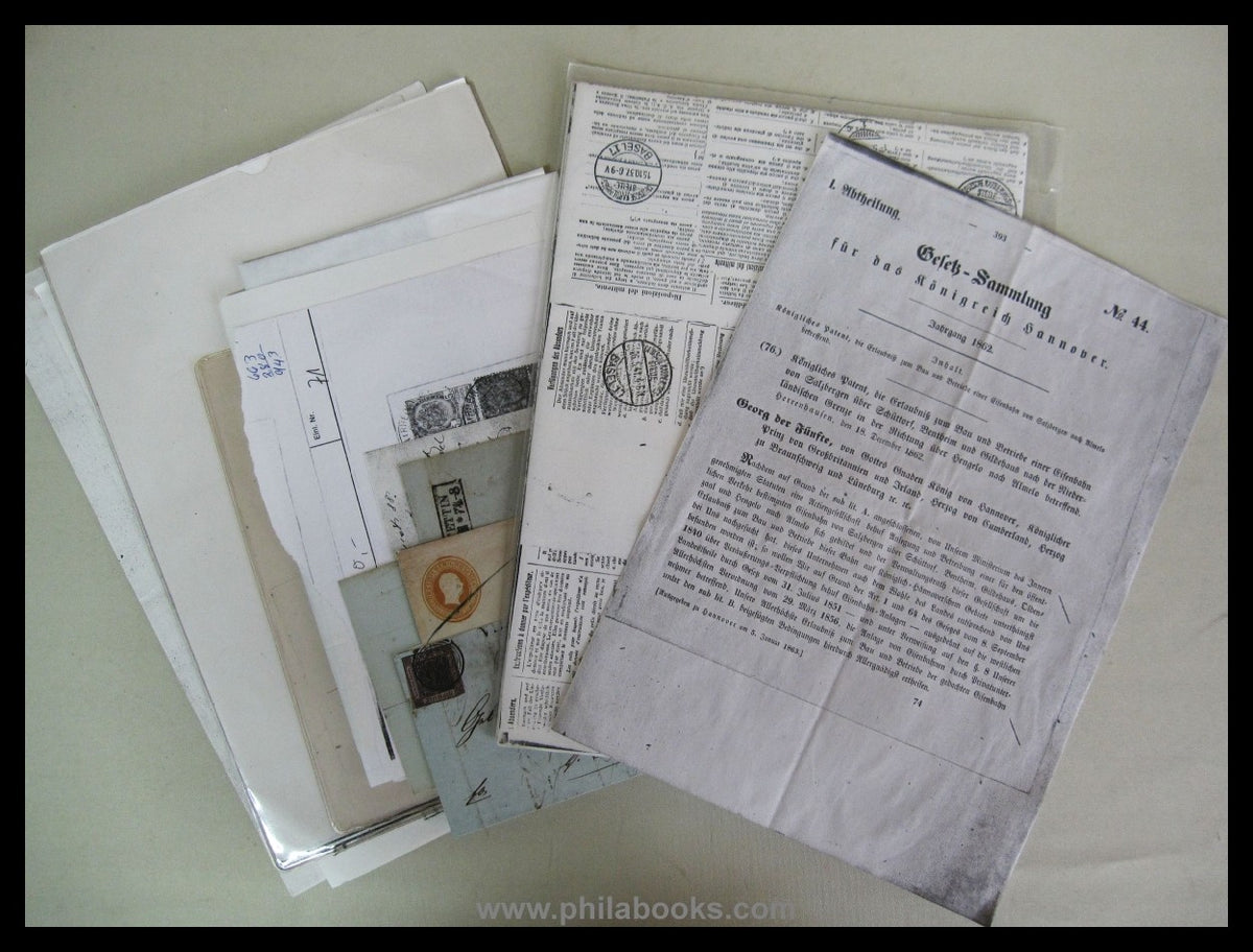 Bahnpost, Karton mit loser Kopiensammlung von Altdeutschland-Vorph ...