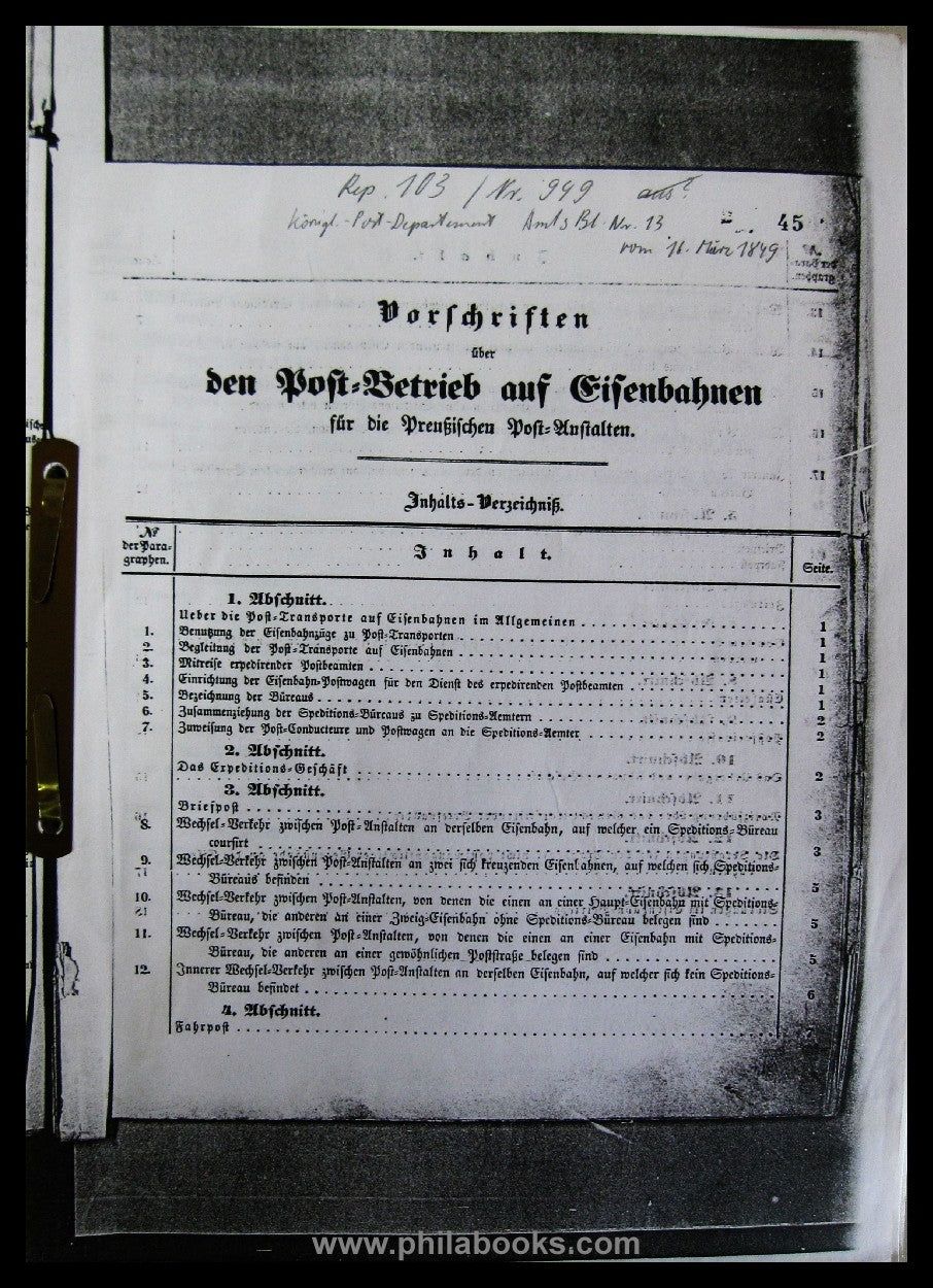 Ein Leitz-Odner mit Kopien von Unterlagen die Bahnpost von Berlin  ...