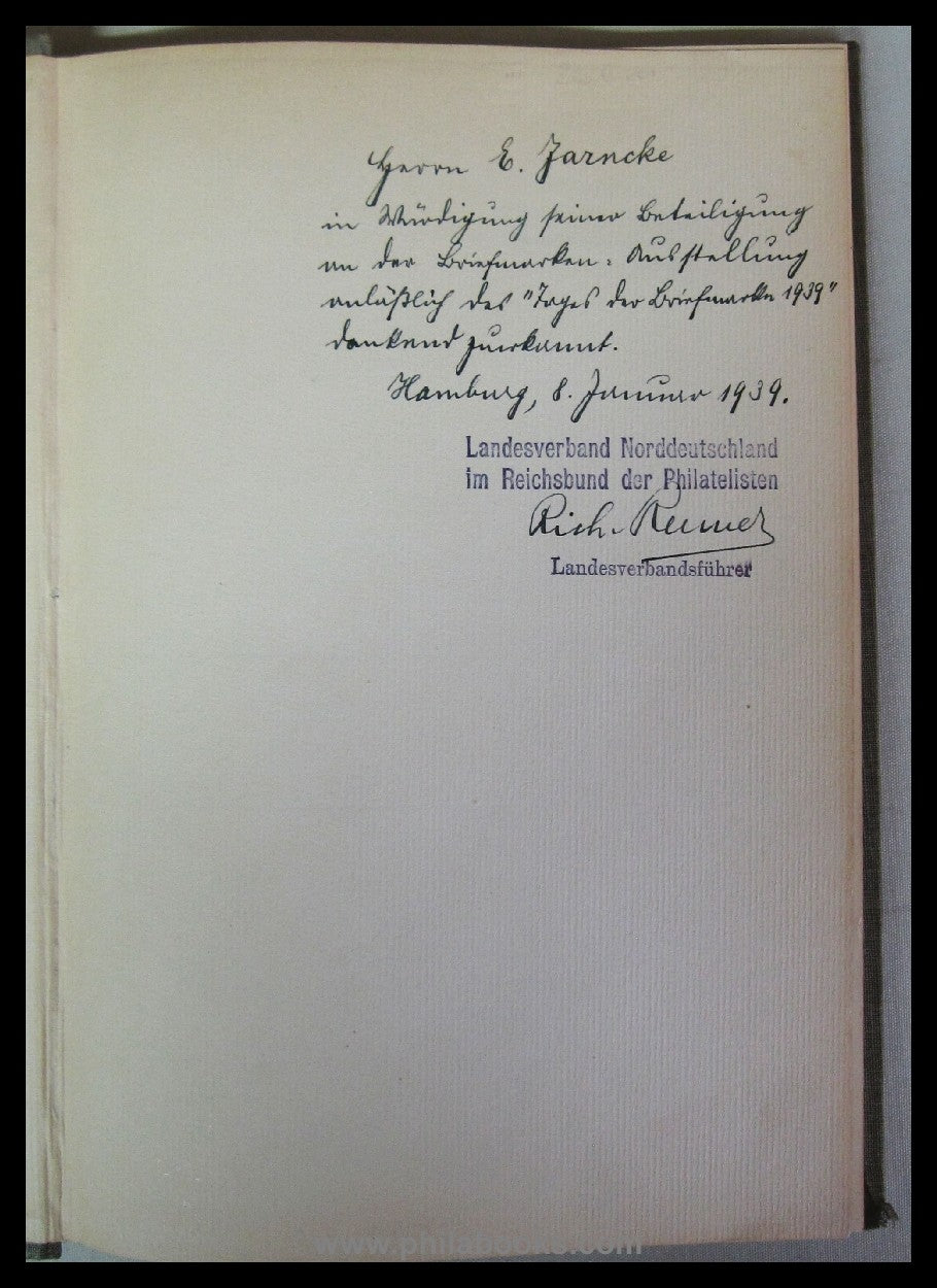 Verein für Briefmarkenkunde zu Hamburg von 1885, Hamburg, seine Po ...
