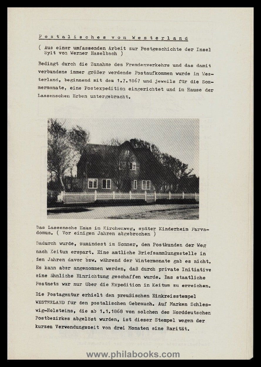 Klauke, F., The postal system on the island of Sylt until the founding of ...