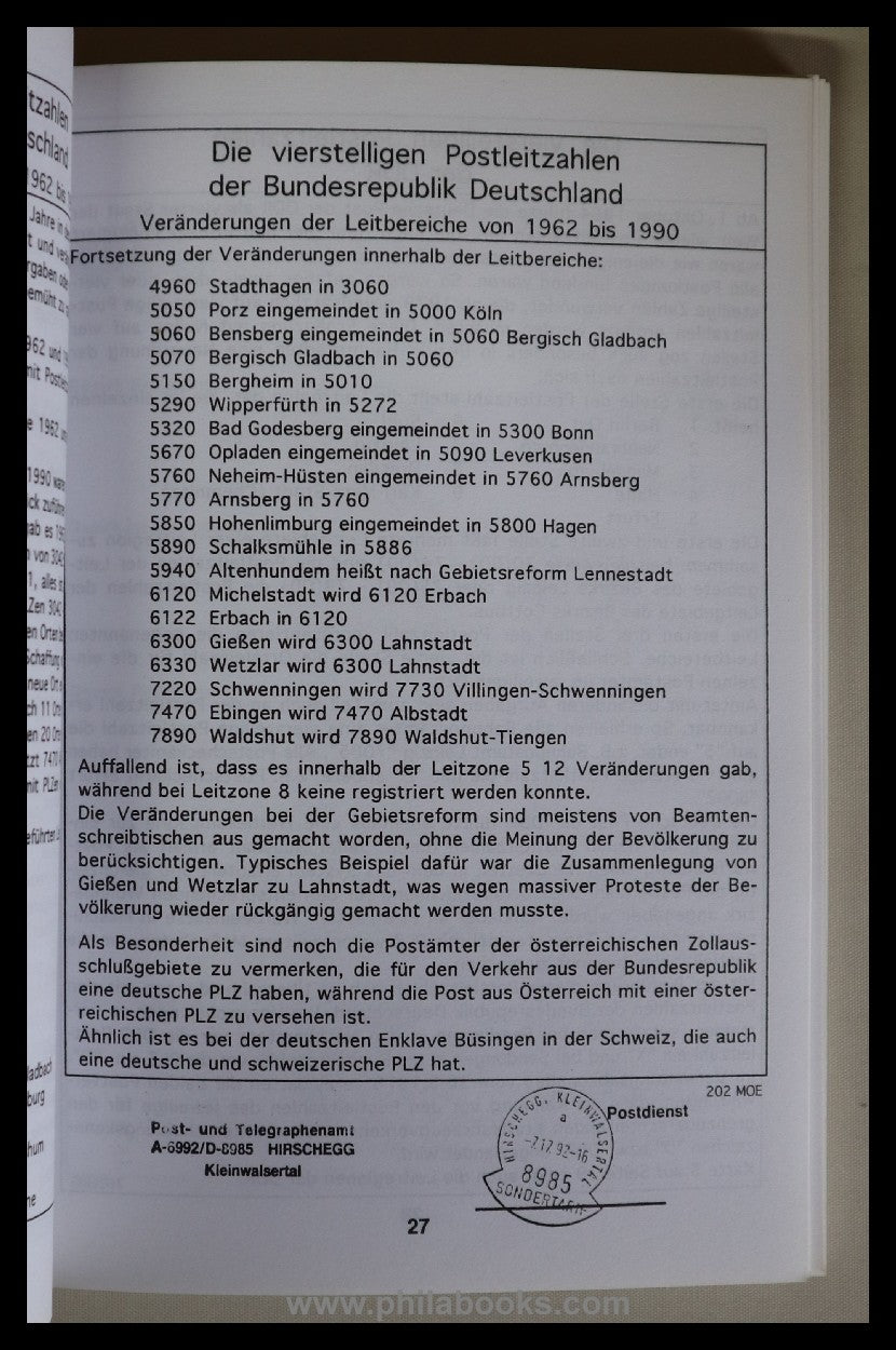 Odenthal, H.: Werbung für Postleitzahlen der Deutschen Postanstalt ...