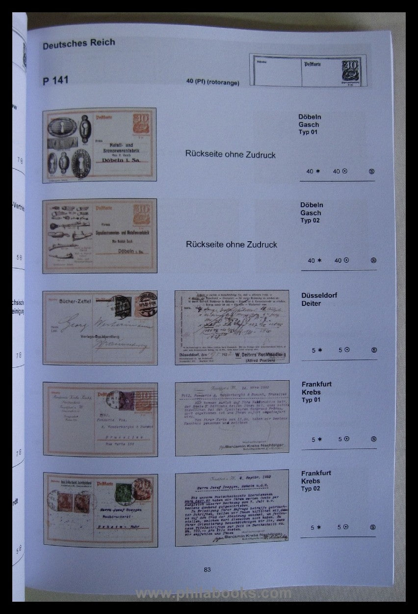 Hampe, H., Amtliche Ganzsachen mit privaten Zudrucken Deutsches Re ...