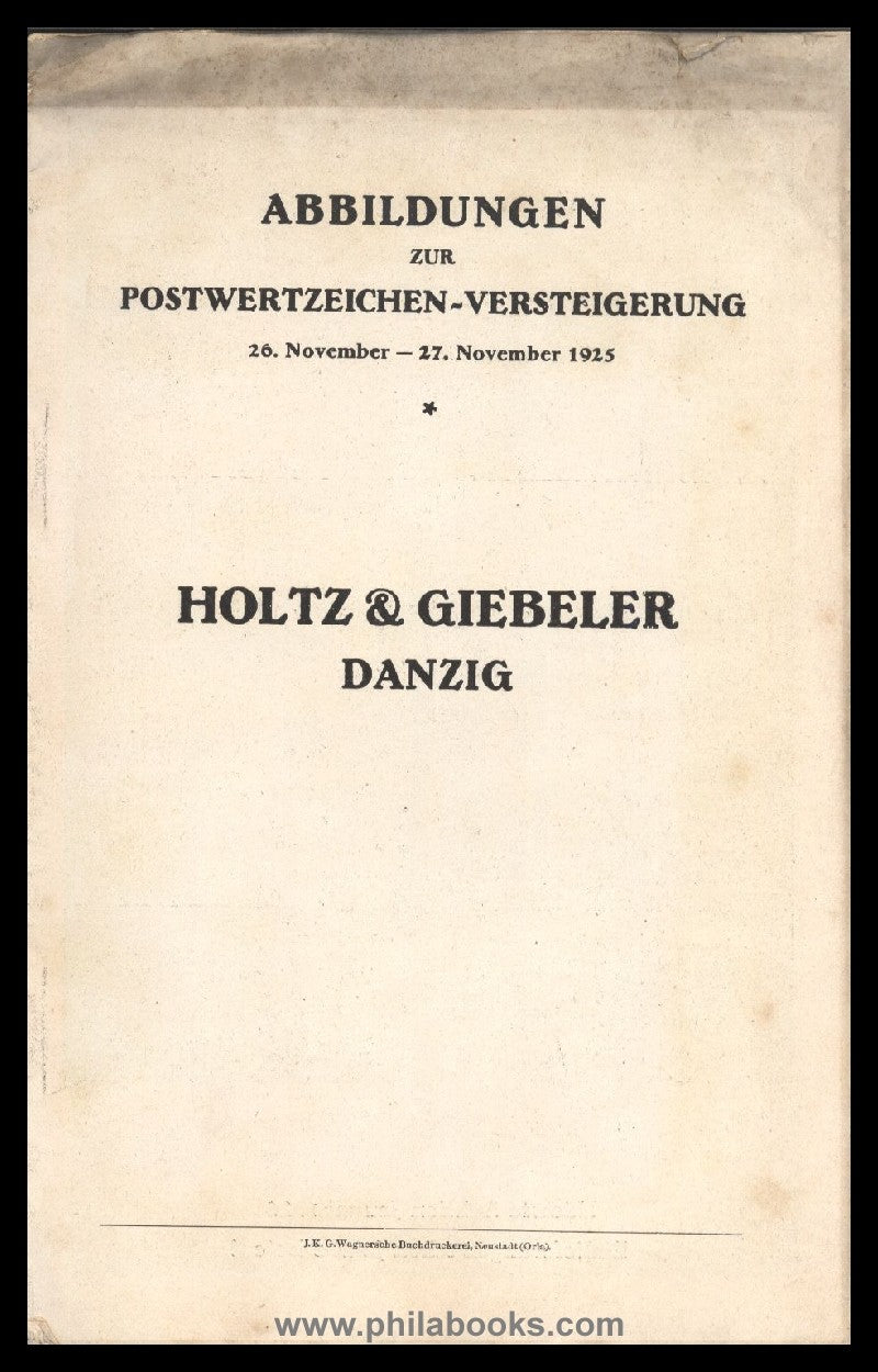 Holtz/Giebeler, Auktion 001, 1925-11