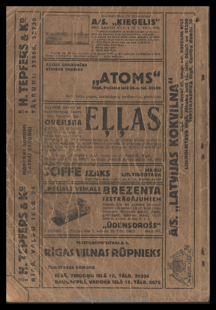 Pasta un Telegrafa Departaments, Latvijas 1940. g. Telefona Abonen ...