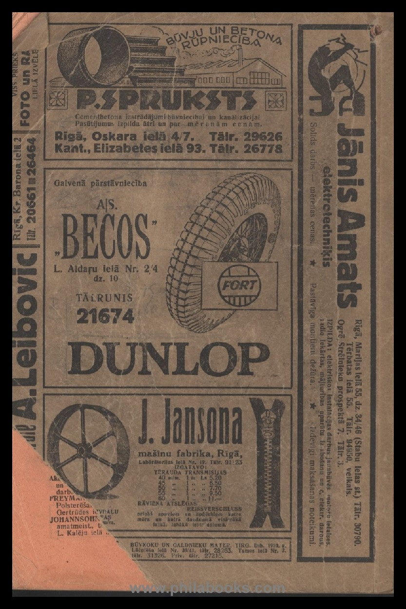 Pasta un Telegrafa Departaments, Latvijas 1932. g. Telefona Abonen ...