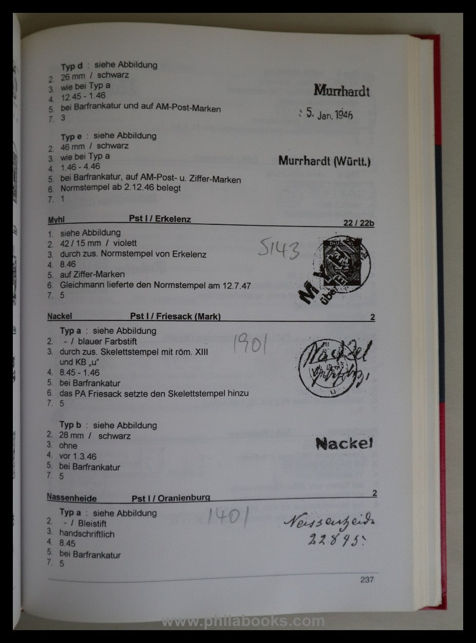 Arenz/Kahl/Richter, Ortsnotstempel Deutsche Postanstalten 1945 - 1 ...