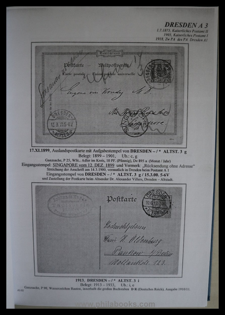 DRESDEN: Schmidt, W., Die Post in Dresden 1875-1930, fest gebunden ...