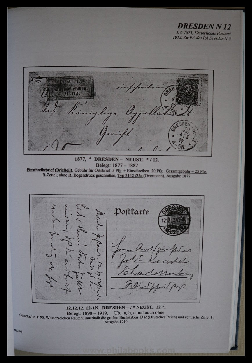 DRESDEN: Schmidt, W., Die Post in Dresden 1875-1930, fest gebunden ...