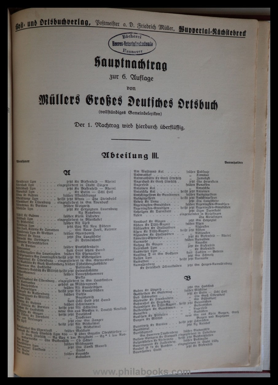 1936, Müllers Grosses Deutsches Ortsbuch, Vollständiges Gemeindele ...