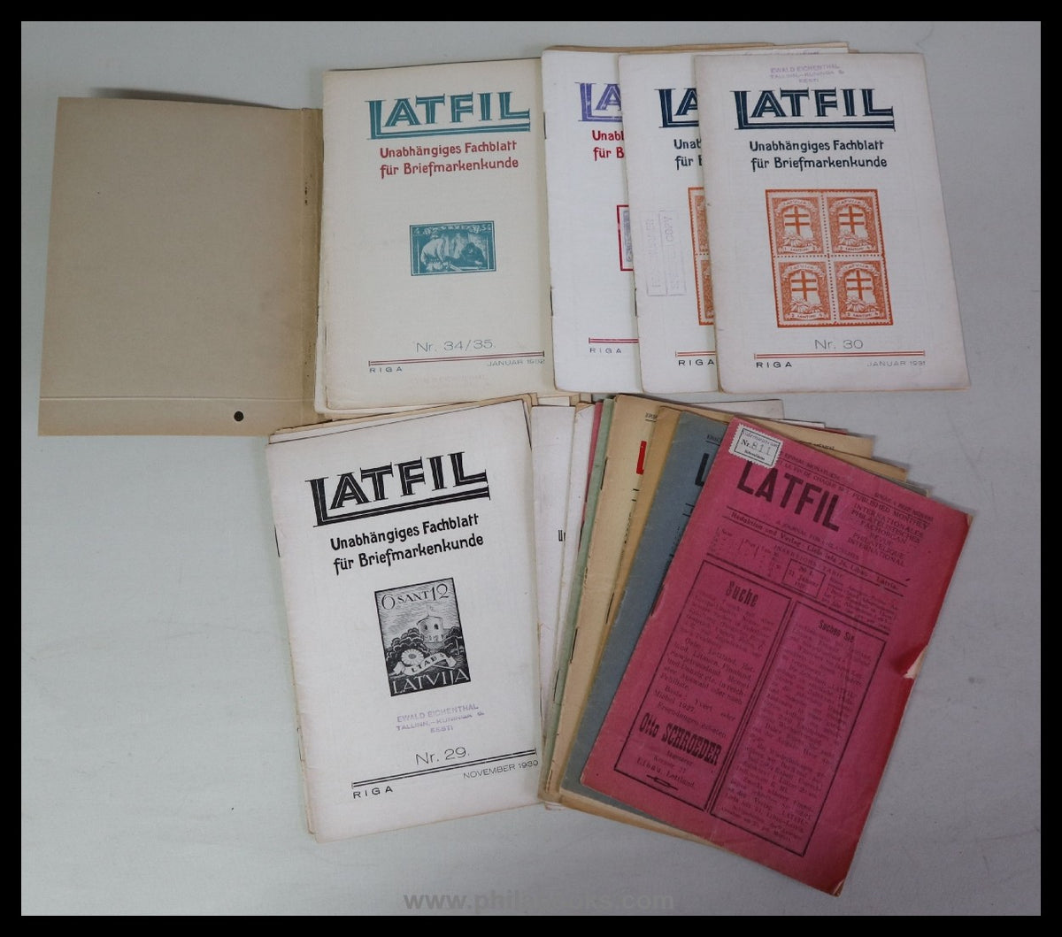 Latfil, Internationales Philatelistisches Fachorgan, Libau/Riga, L ...