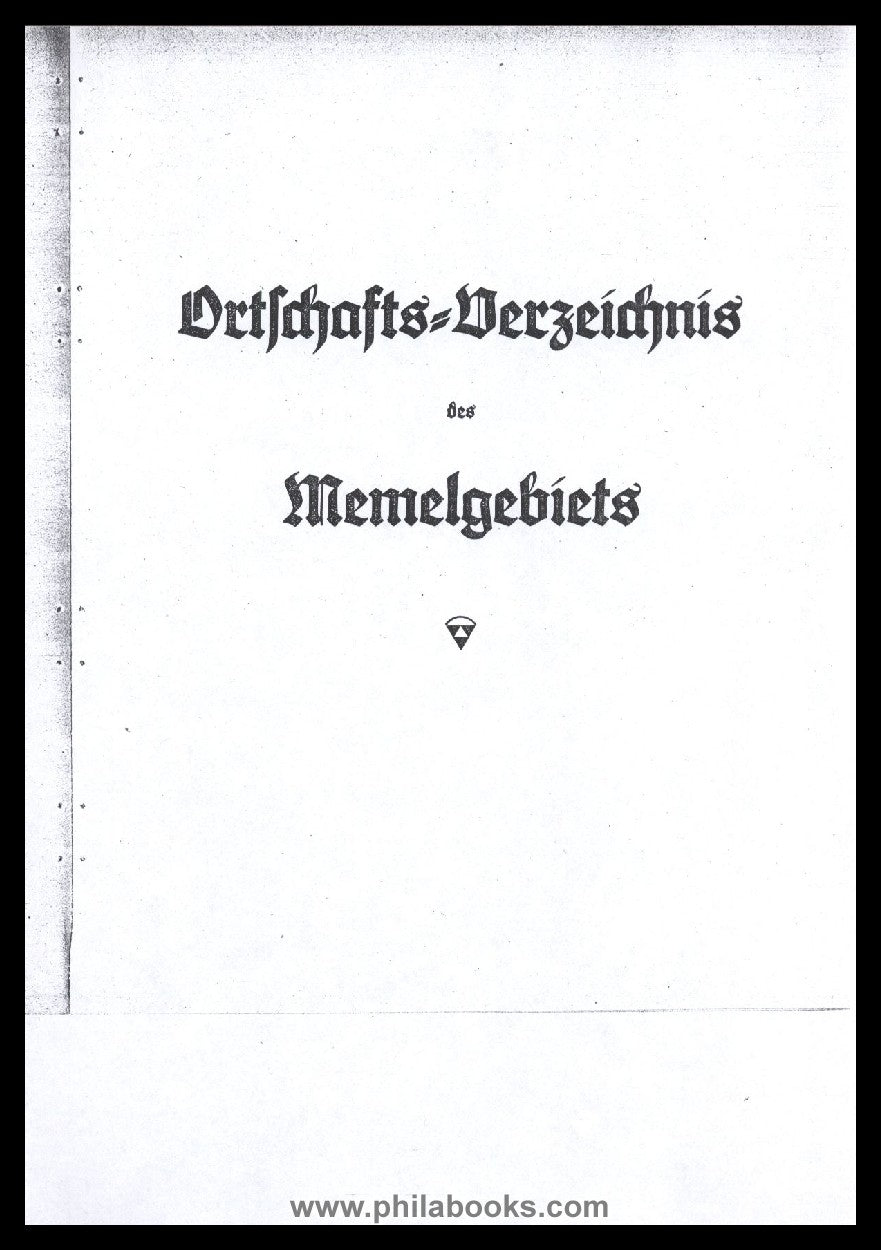 Verzeichnis des Ortschaften des Memelgebiets, bearbeitet vom Staat ...