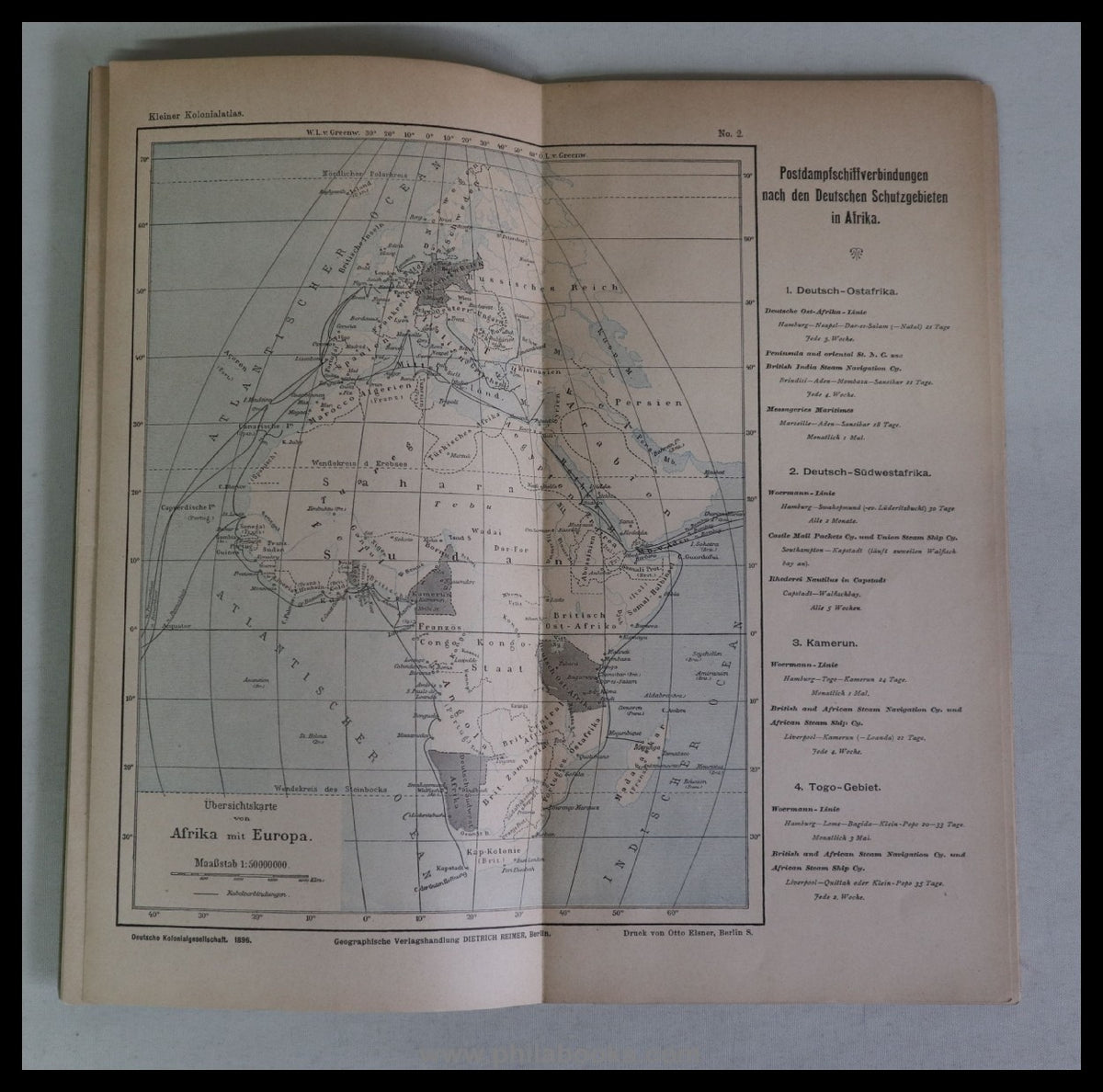 Small German Colonial Atlas, published by the Deutsche K...