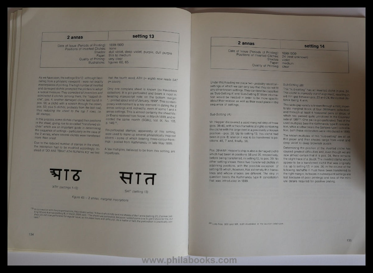 Hellrigl/ Vignola, The Classic Stamps of Nepal, 1984, Plattierungs ...