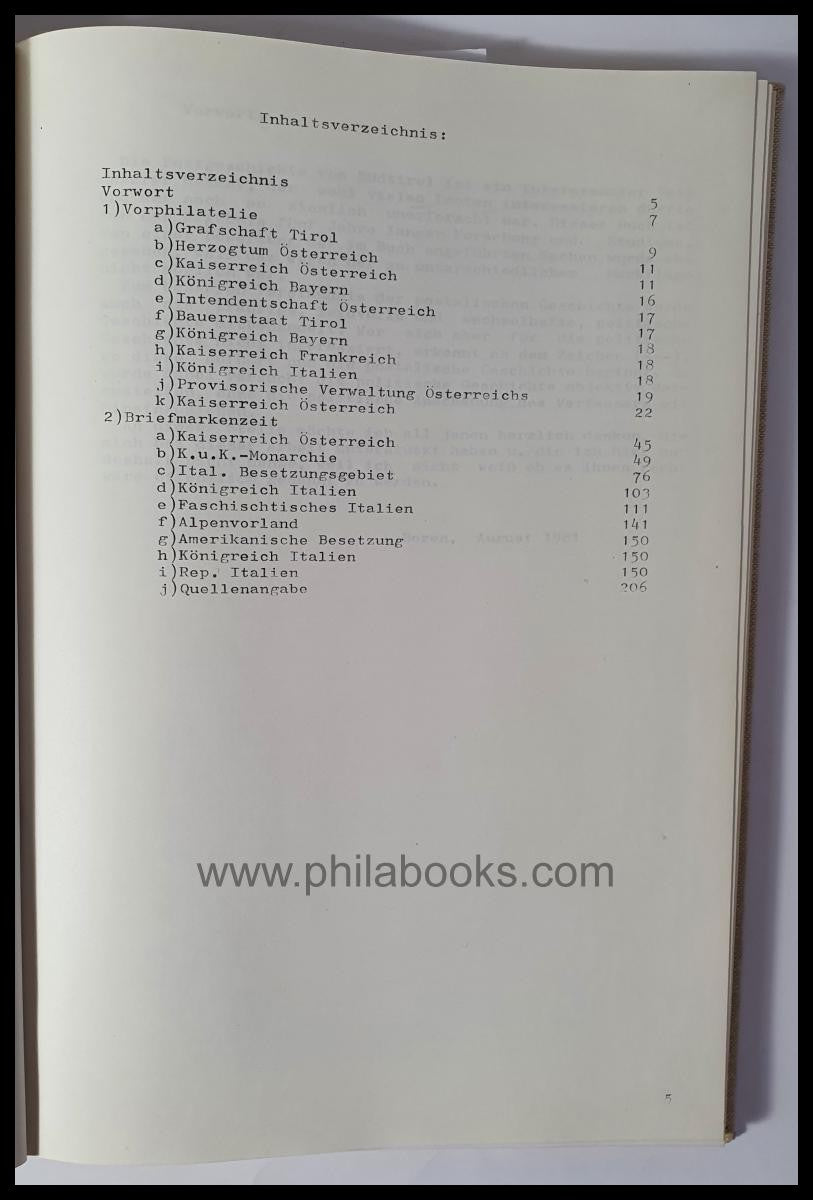 Bianco, C., Postgeschichte Südtirols, Bozen, 1981, Handbuch über d ...
