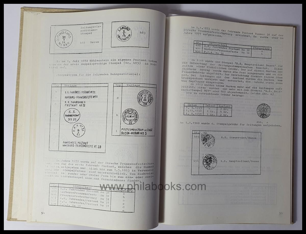 Bianco, C., Postgeschichte Südtirols, Bozen, 1981, Handbuch über d ...