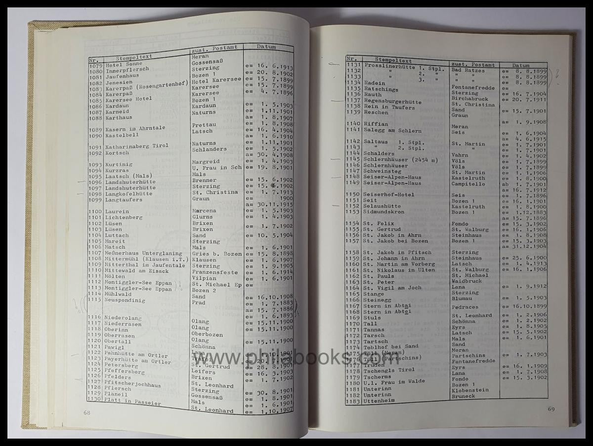Bianco, C., Postgeschichte Südtirols, Bozen, 1981, Handbuch über d ...