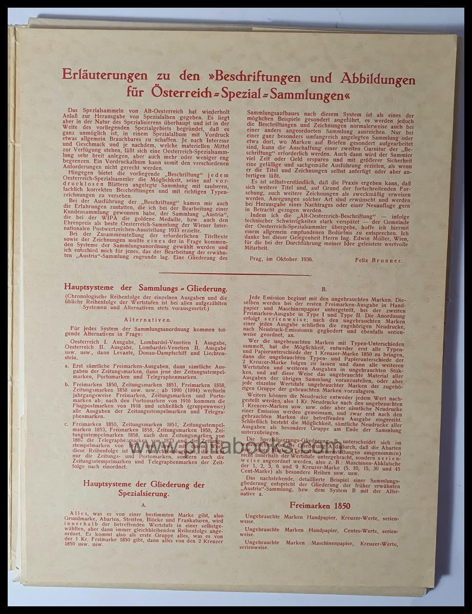 Brunner, F., Beschriftungen und Abbildungen für Österreich Spezial ...
