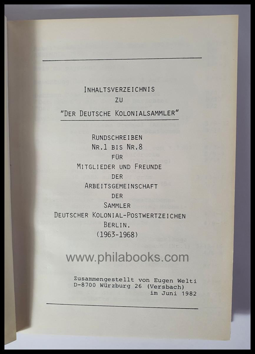 Der deutsche Kolonialsammler Heft 1-8/ 1963-68, mit vorgebundem In ...