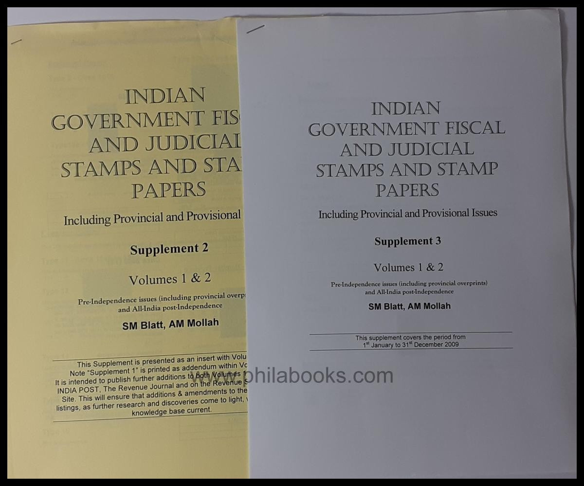 Blatt S.M./ Mollah A.M., Indian Government Fiscal and Judical Stam ...