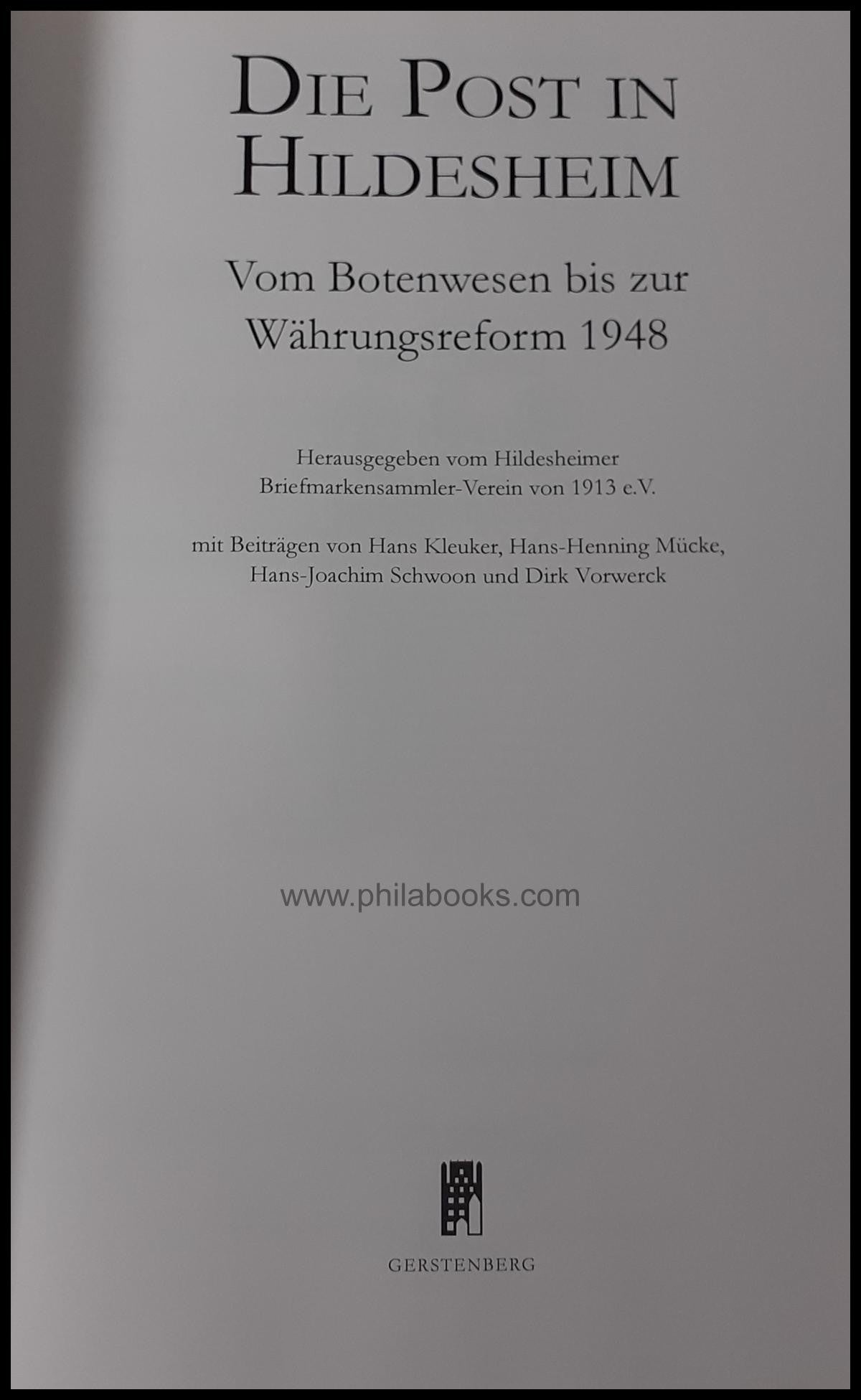 HILDESHEIMER Briefmarkensammler-Verein von 1913 (Hrsg.), Die Post  ...