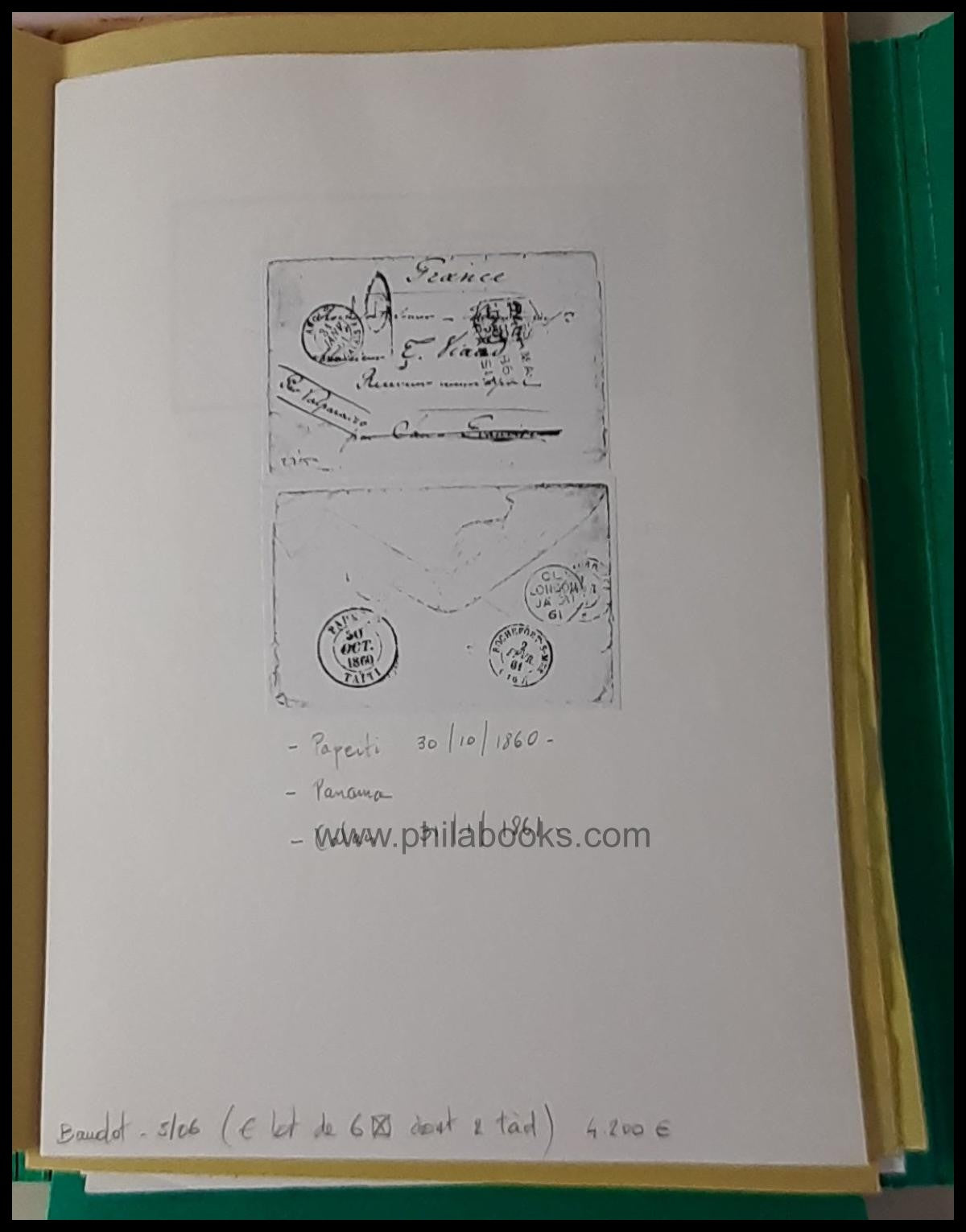 Tahiti, Archivunterlagen Eugen Langlais, dabei zahlreiche Kopien f ...